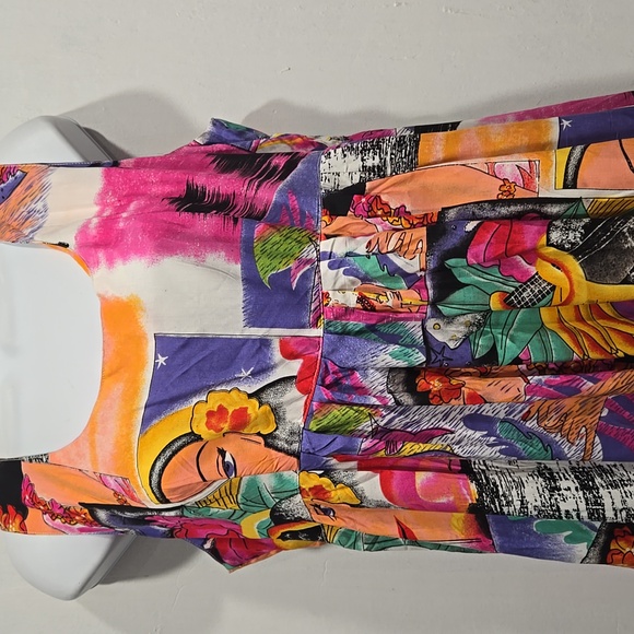 PINEAPPLE MOON VIBRANT GRAPHIC DRESS.   #6822 - Picture 5 of 8